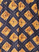 総柄長袖シルクシャツ