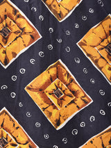 総柄長袖シルクシャツ