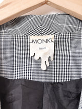 グレンチェック柄 ショールカラージャケット