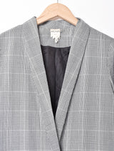 グレンチェック柄 ショールカラージャケット