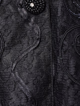 ビーズ装飾 ビッグカラー レースワンピース