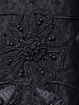 ビーズ装飾 ビッグカラー レースワンピース