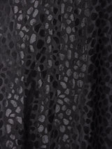 織柄 バックオープン 長袖ワンピース