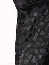 織柄 バックオープン 長袖ワンピース