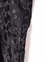 織柄 バックオープン 長袖ワンピース