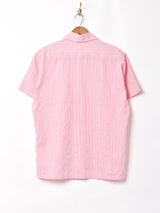 70's  アメリカ製 織り柄 ストライプ 半袖シャツ