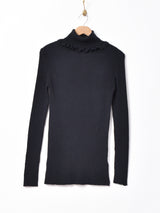 フリルタートルネック リブセーター