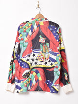 ピエロ 総柄 長袖シャツ