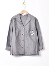 アンカーパッチ オープンカラーシャツ