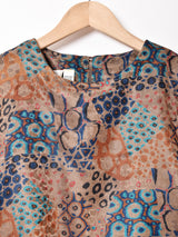 アメリカ製 アニマル柄 ノーカラー 長袖ワンピース