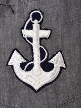 アンカーパッチ オープンカラーシャツ