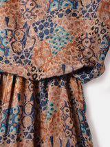 アメリカ製 アニマル柄 ノーカラー 長袖ワンピース