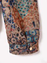 アメリカ製 アニマル柄 ノーカラー 長袖ワンピース