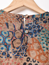 アメリカ製 アニマル柄 ノーカラー 長袖ワンピース