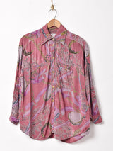 総柄 長袖シャツ