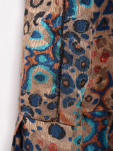 アメリカ製 アニマル柄 ノーカラー 長袖ワンピース