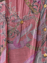 総柄 長袖シャツ