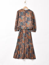 アメリカ製 アニマル柄 ノーカラー 長袖ワンピース