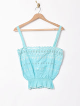 後染め カットワークレース デザインキャミソール