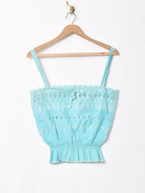 後染め カットワークレース デザインキャミソール