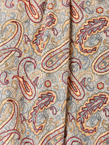 ペイズリー柄 パイピング  長袖ワンピース