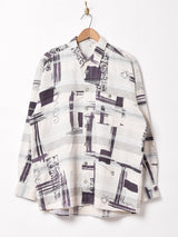 織り 総柄 長袖シャツ