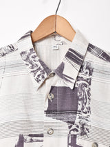 織り 総柄 長袖シャツ