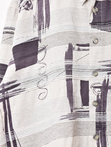 織り 総柄 長袖シャツ