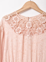 織柄 シルク 長袖ワンピース