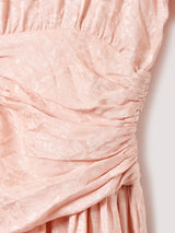 織柄 シルク 長袖ワンピース