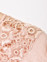 織柄 シルク 長袖ワンピース