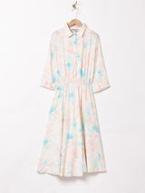 アメリカ製 ペールトーン 総柄 長袖ワンピース