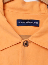 織り柄 半袖シルクシャツ