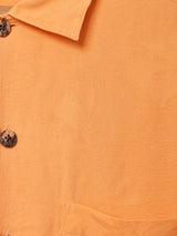 織り柄 半袖シルクシャツ