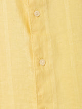 織り柄 半袖リネンシャツ