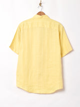 織り柄 半袖リネンシャツ