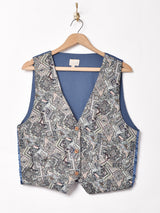 総柄 ゴブラン織り ベスト