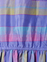 ストライプ ノーカラー 7分袖ワンピース