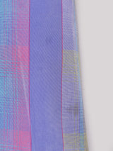 ストライプ ノーカラー 7分袖ワンピース