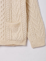 アイルランド製 襟付き アランニットカーディガン