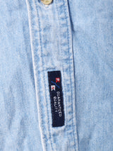 ミッキー刺繍 長袖デニムシャツ