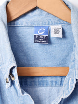 ミッキー刺繍 長袖デニムシャツ