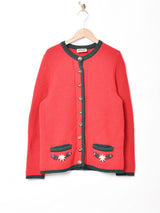 花刺繍 チロルカーディガン