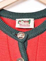 花刺繍 チロルカーディガン