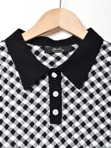 【4色展開】Meridian チェック柄 ポロトップス