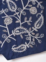 コットンリネン 花刺繍 ベスト