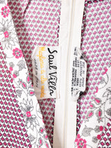 イタリア製 総柄 Vネック 長袖ワンピース