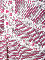 イタリア製 総柄 Vネック 長袖ワンピース