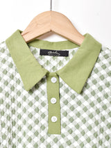 【4色展開】Meridian チェック柄 ポロトップス