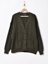 イングランド製 ケーブルニットカーディガン